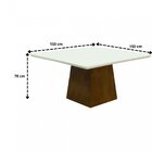 Mesa Sala De Jantar Com Tampo De Vidro 150cm Requinte  Imbuia