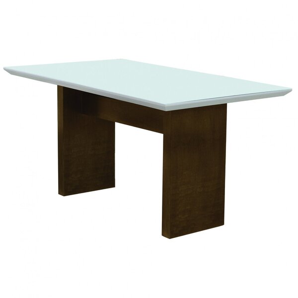 Mesa Sala De Jantar Com Tampo De Vidro 90x160cm   Imbuia/off