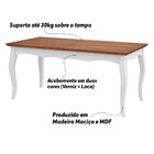 Mesa Sala De Jantar Cozinha Gallia 160cm Madeira Maciça E Mdf