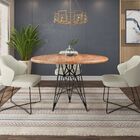 Mesa Sala De Jantar Cozinha Monary Redonda 110cm Grafite Made