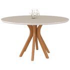 Mesa Sala De Jantar Cozinha Redonda Tampo De Vidro 130cm Will