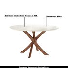 Mesa Sala De Jantar E Cozinha 120 Cm Soler Com Tampo Com Vidr