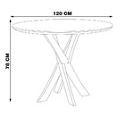 Mesa Sala De Jantar E Cozinha 120 Cm Soler Com Tampo Com Vidr