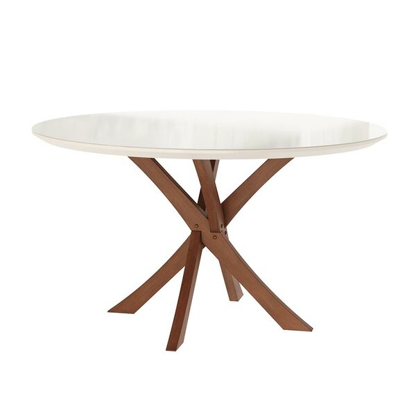 Mesa Sala De Jantar E Cozinha 140 Cm Soler Com Tampo Com Vidr