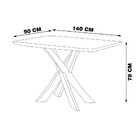 Mesa Sala De Jantar E Cozinha 140 Cm Tune Com Tampo Com Vidro