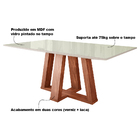 Mesa Sala De Jantar E Cozinha Fabregas 160cm Com Tampo De Vid