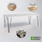 Mesa Sala De Jantar Industrial Branca 135x75 Com 6 Cadeiras B
