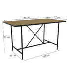 Mesa Sala De Jantar Industrial De Madeira 135cm Kappesberg