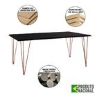 Mesa Sala De Jantar Industrial Preta 135x75 Com 6 Cadeiras Pr