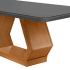 Mesa Sala De Jantar Lara 180cm Em Mdf E Vidro Com Canto Copo