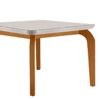 Mesa Sala De Jantar Liz 120cm Em Mdf E Vidro Com Canto Copo