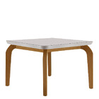 Mesa Sala De Jantar Liz 120cm Em Mdf E Vidro Com Canto Copo