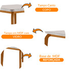 Mesa Sala De Jantar Liz 180cm Em Mdf E Vidro Com Canto Copo