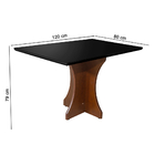 Mesa Sala De Jantar Luna Preto Com Vidro