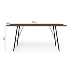 Mesa Sala De Jantar Paraty Preto 150x90cm Tampo Amêndoa