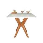 Mesa Sala De Jantar Quadrada Pandora Tampo Laqueado Com Vidro