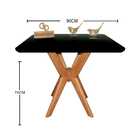 Mesa Sala De Jantar Quadrada Pandora Tampo Laqueado Com Vidro