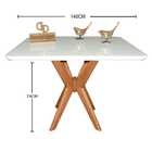 Mesa Sala De Jantar Quadrada Pandora Tampo Laqueado Com Vidro