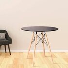 Mesa Sala De Jantar Redonda 90cm Eiffel Eames Preto