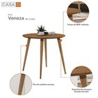Mesa Sala De Jantar Redonda 90cm Veneza Cedro