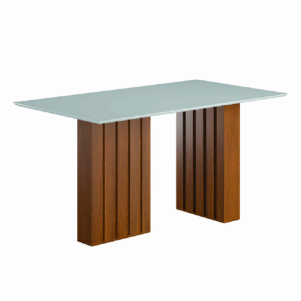 Mesa Sala De Jantar Ripada Tampo Com Vidro 1,80 Santiago Made