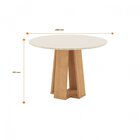 Mesa Sala De Jantar Styllo Redonda Vidro Off White  Mel/off-w