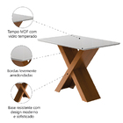 Mesa Sala De Jantar Tampo Com Vidro 1,36m Grécia Madeirado/of