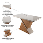 Mesa Sala De Jantar Tampo Com Vidro Engel 1,80m Madeirado/off