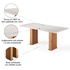 Mesa Sala De Jantar Tampo Com Vidro Mond 2m Madeirado/off Whi