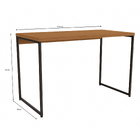 Mesa Secretária 118x60cm Canela e Preto Fosco Metal e MDP Industrial Crome