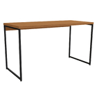 Mesa Secretária 136x60cm Canela e Preto Fosco Metal e MDP Industrial Crome