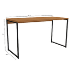 Mesa Secretária 136x60cm Canela e Preto Fosco Metal e MDP Industrial Crome