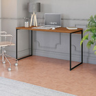 Mesa Secretária Não Dobrável 136x60 cm Canela e Preto Fosco Metal e MDP Industrial Crome
