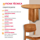 Mesa Selene Tampo 135 Laminado Com 4 Cadeiras Malta Gold Mode