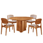 Mesa Selene Tampo 135cm Laminado Com 4 Cadeiras Malta Moderna