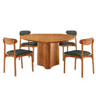 Mesa Selene Tampo 135cm Laminado Com 4 Cadeiras Noronha Moder