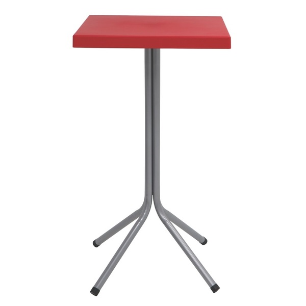 Mesa Sigma Alta Com Tampo Quadrado Em Polipropileno Vermelho