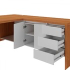 Mesa Tamburato Chefia 2 Portas 3 Gavetas Freijó/branco - Arta