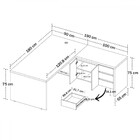 Mesa Tamburato Chefia 2 Portas 3 Gavetas Freijó/branco - Arta