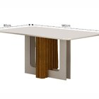 Mesa Tampo Copo Com Vidro 160cm Sofia Freijó/off White