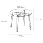 Mesa Tampo De Vidro Eucalipto Ceres Verniz Cerejeira