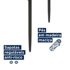 Mesa Tampo Em Bp 25mm Pés Madeira Maciça Madri  Preto