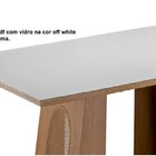 Mesa Tampo Madeira Vidro Reto 180cm X 80cm Celine Amendoa