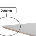 Mesa Tampo Madeira Vidro Reto 180cm X 80cm Celine Amendoa