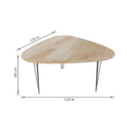 Mesa Tampo Orgânico Pinus Natural e Base Hairpin Leg Preto