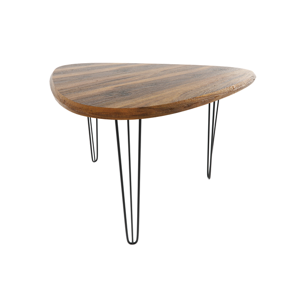 Mesa Tampo Orgânico Pinus Tingido e Base Hairpin Leg Preto