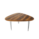 Mesa Tampo Orgânico Pinus Tingido e Base Hairpin Leg Preto