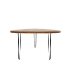 Mesa Tampo Orgânico Pinus Tingido e Base Hairpin Leg Preto