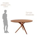 Mesa Tampo Redondo 135x135cm Madeira Maciça Hope Cinamomo / I