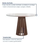 Mesa Tampo Redondo Pluis Vidro Kansas 100cm 4 Cadeiras Canela